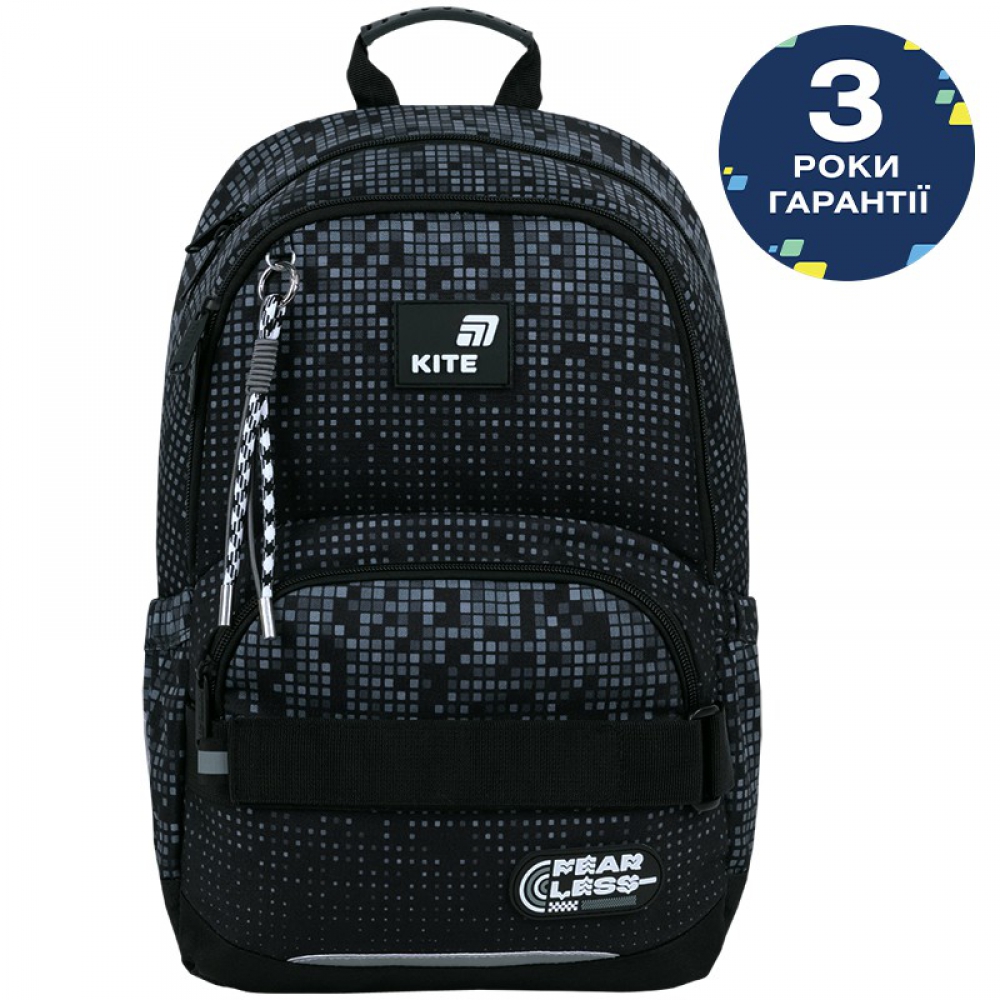 Рюкзак Kite Education K26-585M-3. Ортопедична спинка Ergo Kids, 2 відділення, 1 передня та 2 бічні кишені, органайзер, ручка з гумовою вставкою, кишеня для телефона, роздільники, нагрудний ремінь, ущільнене дно, підвіска