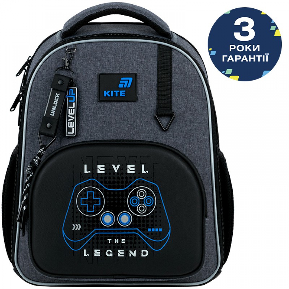 Рюкзак Kite Education каркасний K26-556M-3. Ортопедична спинка Ergo Kids, 2 відділення, 1 об'ємна передня кишеня, 2 бічні кишені, органайзер, кишеня для телефона, роздільники, нагрудний ремінь, ущільнене дно, підвіска