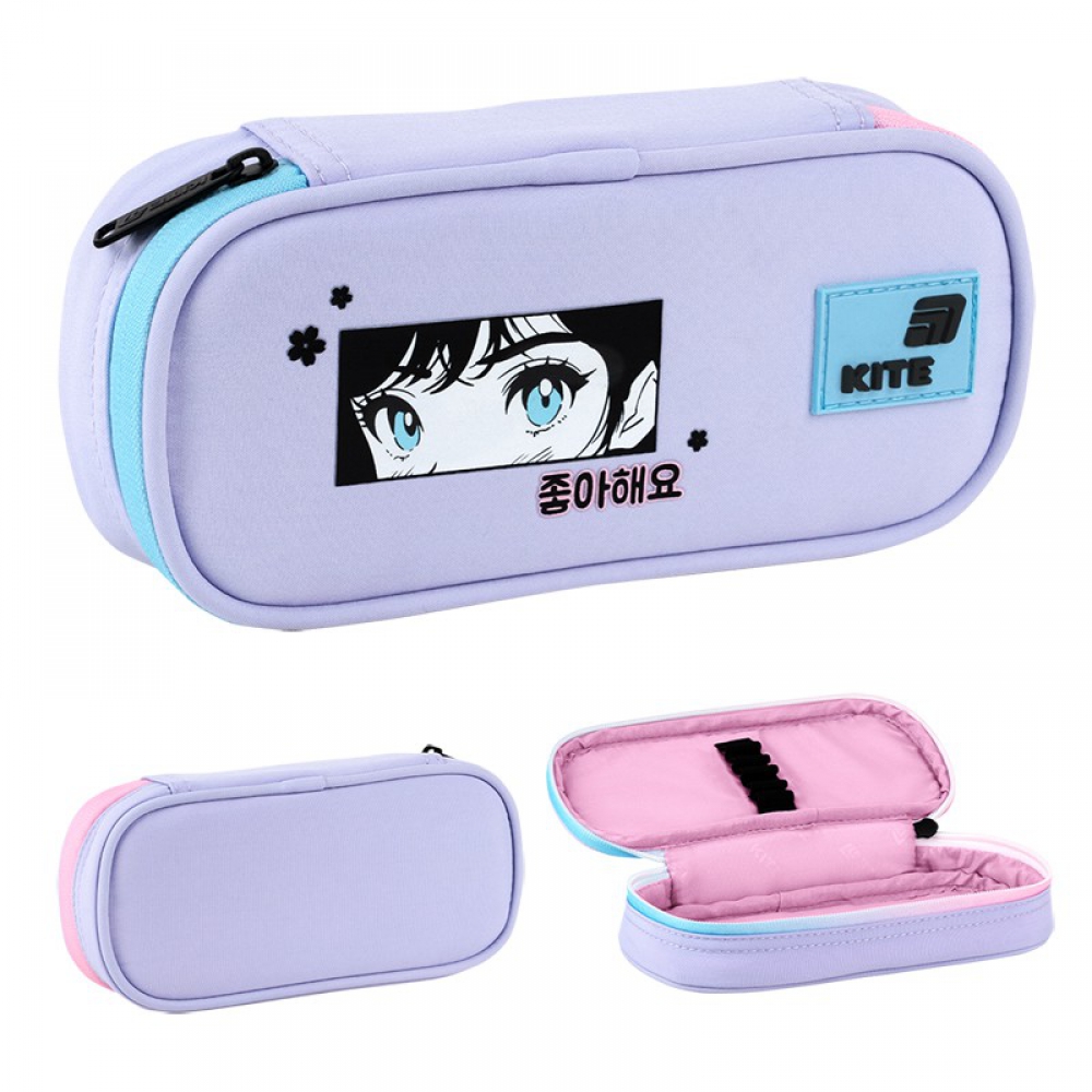 Пенал Kite K26-662-8, 1 відділення, резинки для фіксації канцелярії