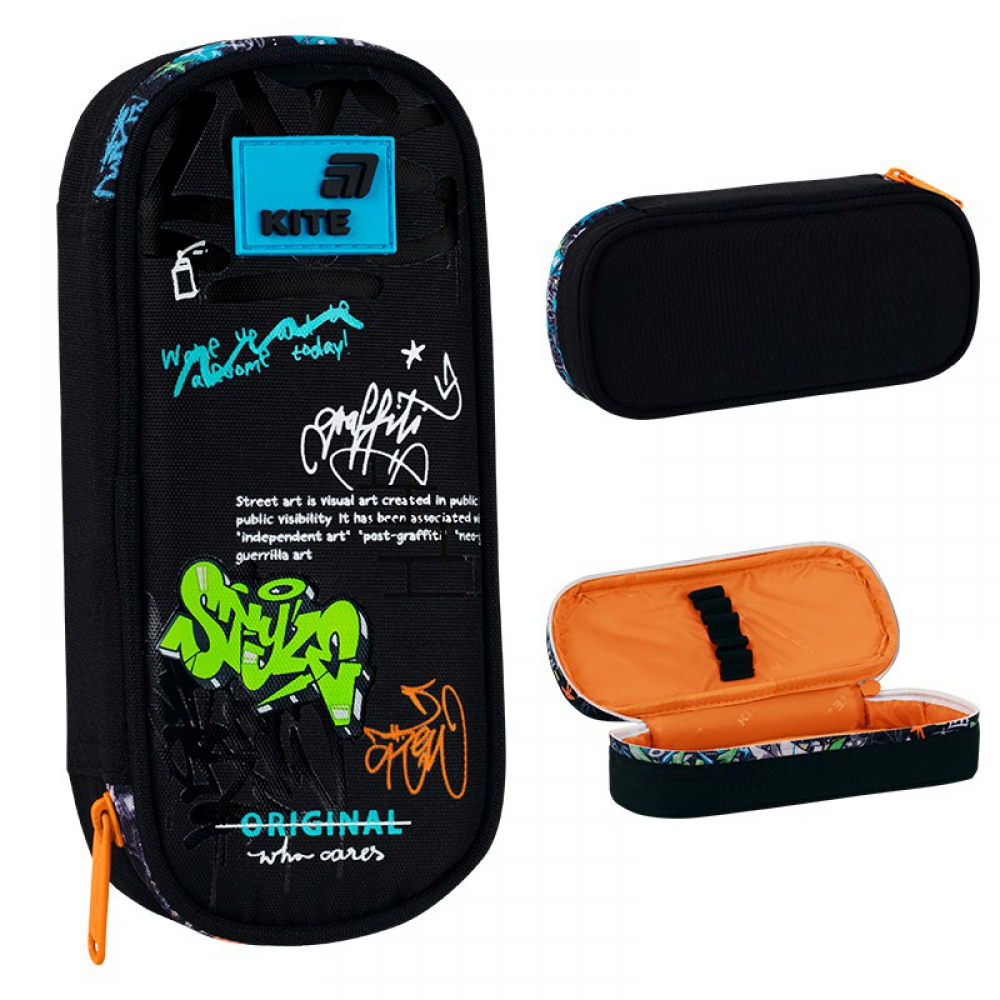 Пенал Kite K26-662-19, 1 відділення, резинки для фіксації канцелярії