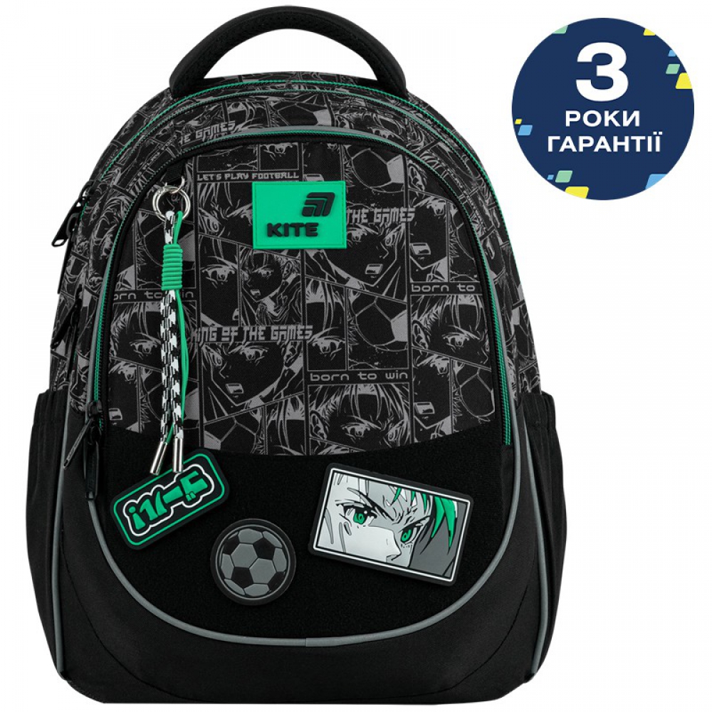 Рюкзак Kite Education K26-700M-5. Ортопедична спинка Ergo Kids, 2 відділення, 1 передня та 2 бічні кишені, кишеня для телефона, роздільники, органайзер, ключниця, ущільнена ручка, нагрудний ремінь, ущільнене дно, підвіска