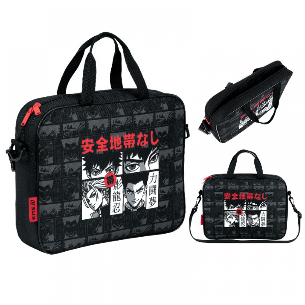 Шкільна текстильна сумка Kite A4 на блискавці K26-589-3, 1 віділення, внутрішня кишеня, регульований ремінь