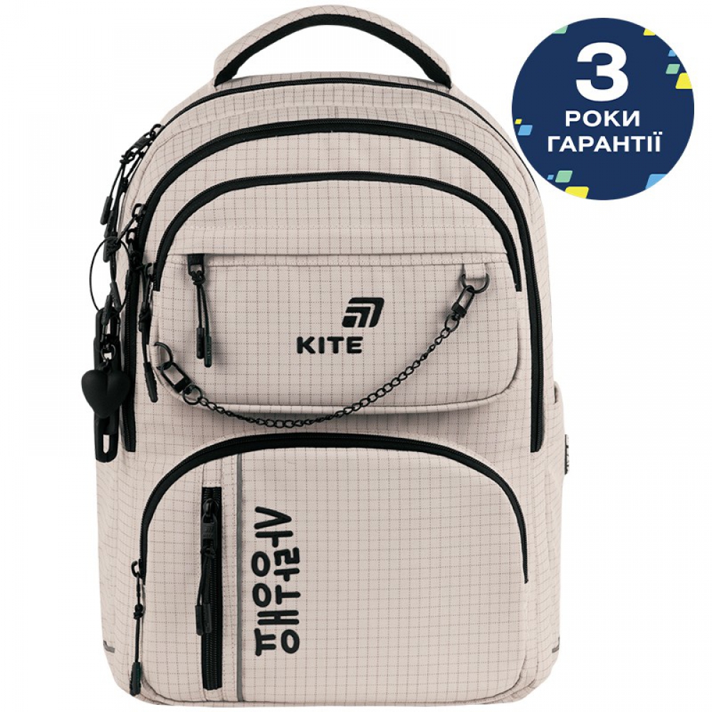 Рюкзак Kite Education teens K26-2587M-1. Анатомічна спинка, м'яка ущіл. ручка, 2 відділення, 4 передні, 2 бічні кишені, кишеня на спинці, внутрішні роздільники, кишеня для телефона та планшета, органайзер, ключниця, нагрудний ремінь, підвіска