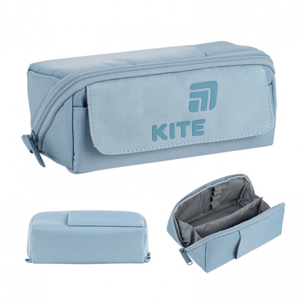 Пенал Kite K26-2702-2, 1 відділення на блискавці, 2 зовнішні кишені, внутрішня кишеня-роздільник на блискавці