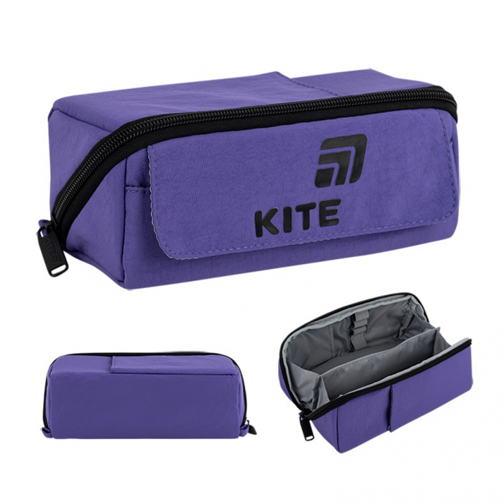 Пенал Kite K26-2702-4, 1 відділення на блискавці, 2 зовнішні кишені, внутрішня кишеня-роздільник на блискавці