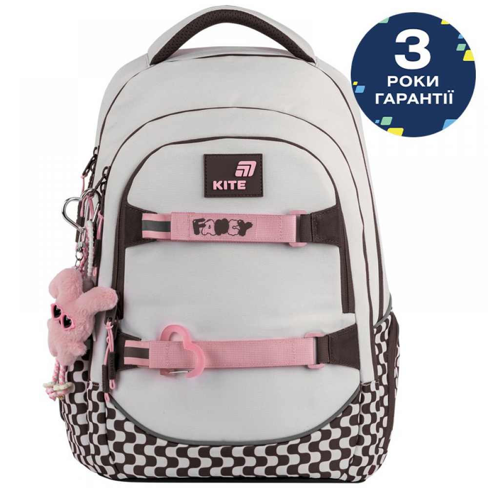 Рюкзак K26-727M-2. Анатом. спинка AGS, 2 відділення, 1 передня та 2 бічні кишені, м'яка ущіл. ручка, роздільники, кишені для планшета та телефону, органайзер, кріплення для пенні борда, нагруд. ремінь, дно з захисним покриттям, світловідбивні елем.