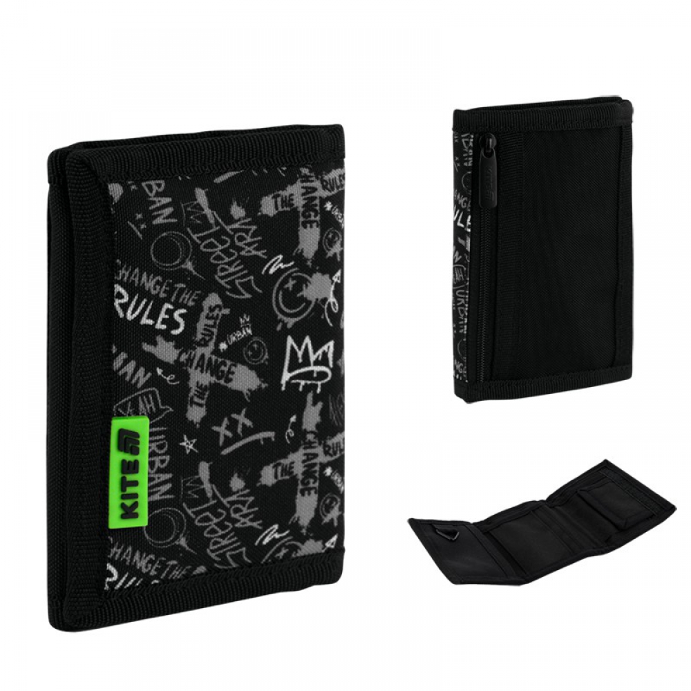 Гаманець Kite K26-598-4. 1 відділення, 1 зовнішня кишеня на блискавці з сіточкою, 5 кишень для карток, кишеня для монет на липуці, ключниця