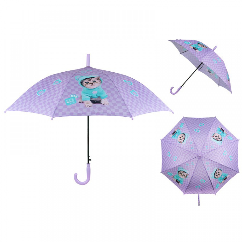 Парасоля Kite Education SP26-2001. Напівавтомат, тростина, пластикова ручка, 8 спиць, діаметр купола 86 см