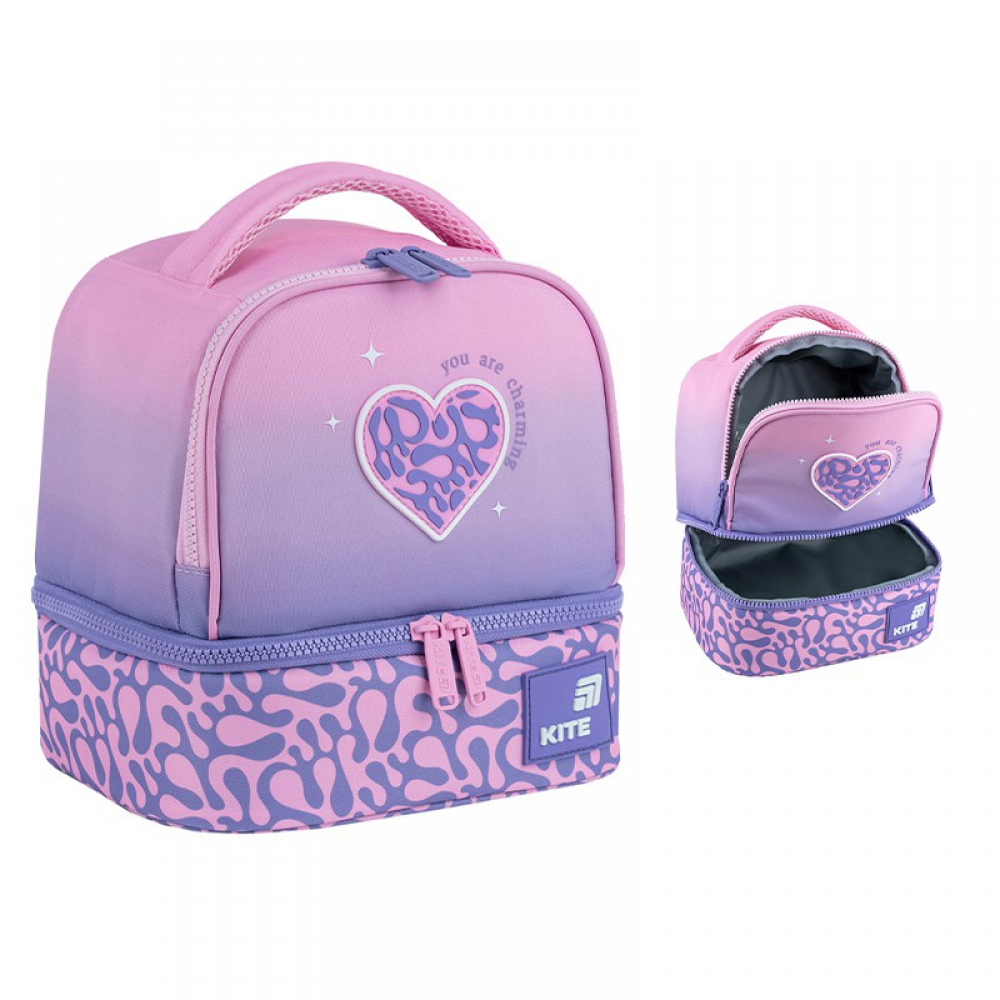 Сумка для ланчу K26-2708-1. 2 відділення, надійні блискавки, термоізоляційна підкладка