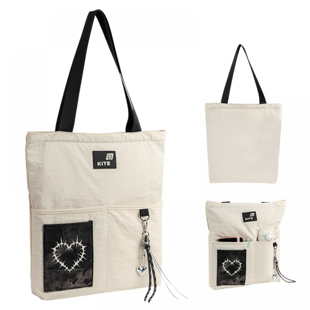 Сумка-шопер Kite Education teens K26-586-2. 1 відділення на блискавці, 3 передні кишені, 1 внутрішня кишеня, ключниця, підвіска