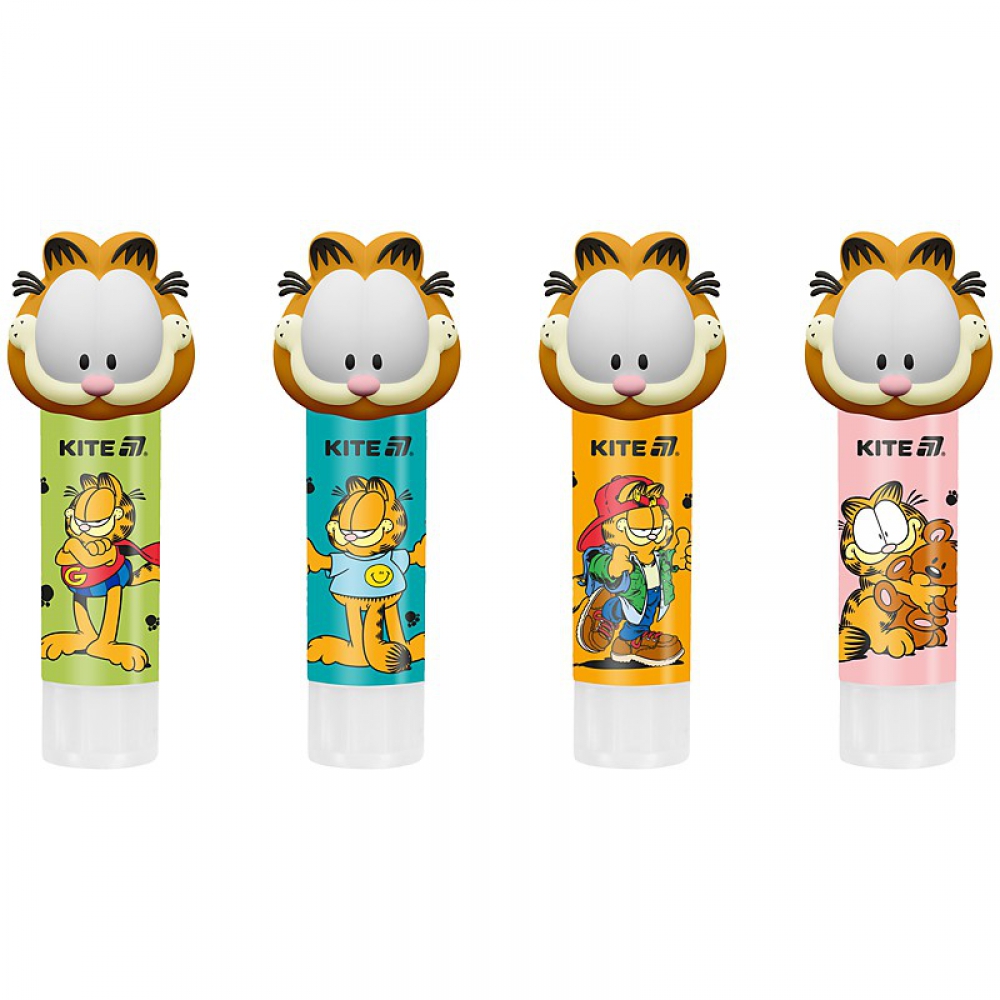 Клей-олівець PVP, 9 г з фігурним ковпачком. Для склеювання паперу, картону, фотографій. Упаковка: дисплей.