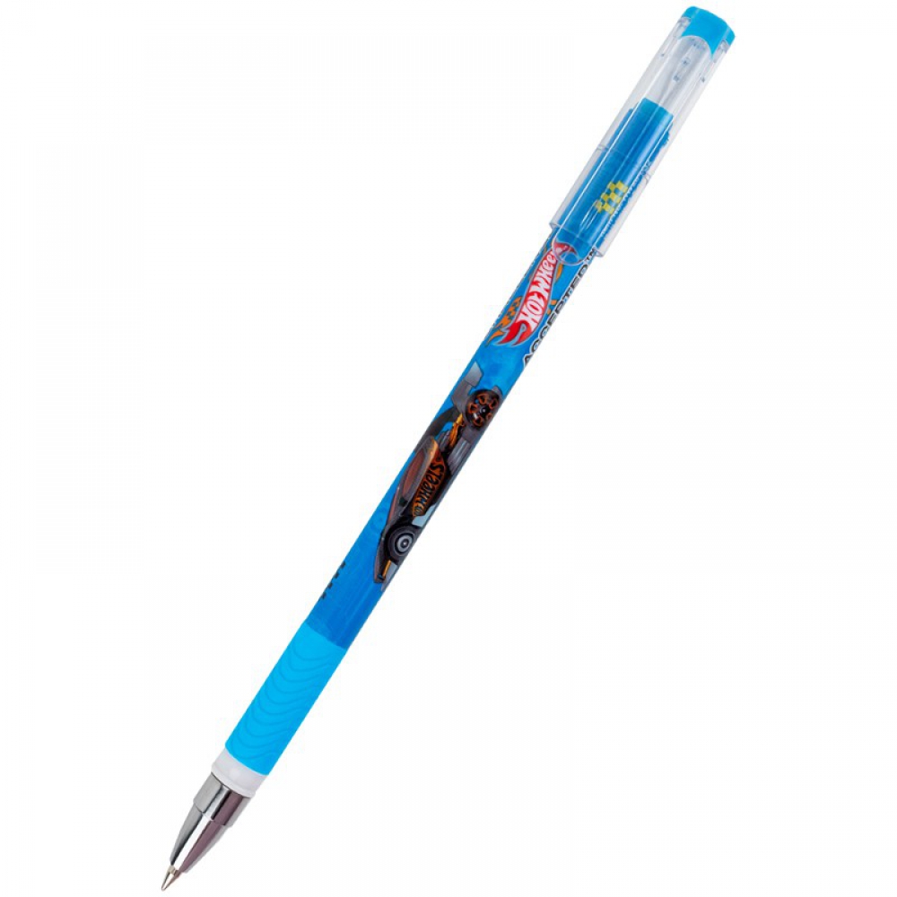 Ручка кулькова. Пластиковий корпус, гумовий грип, металізований кінчик. Пишучий вузол - 0,5 мм. Колір чорнила - синій.