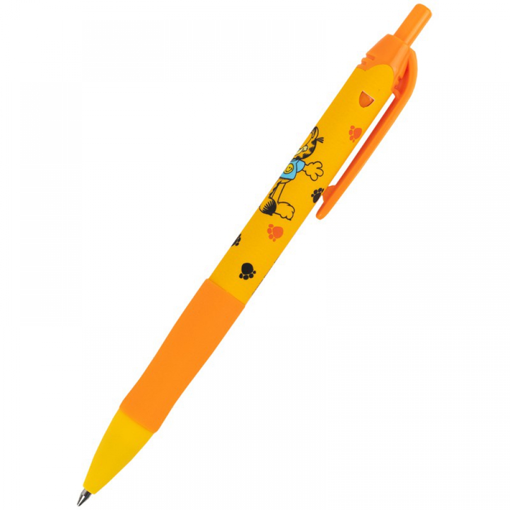 Ручка кулькова автоматична. Гумовий грип. Пишучий вузол - 0,5 мм. Колір чорнила - синій.