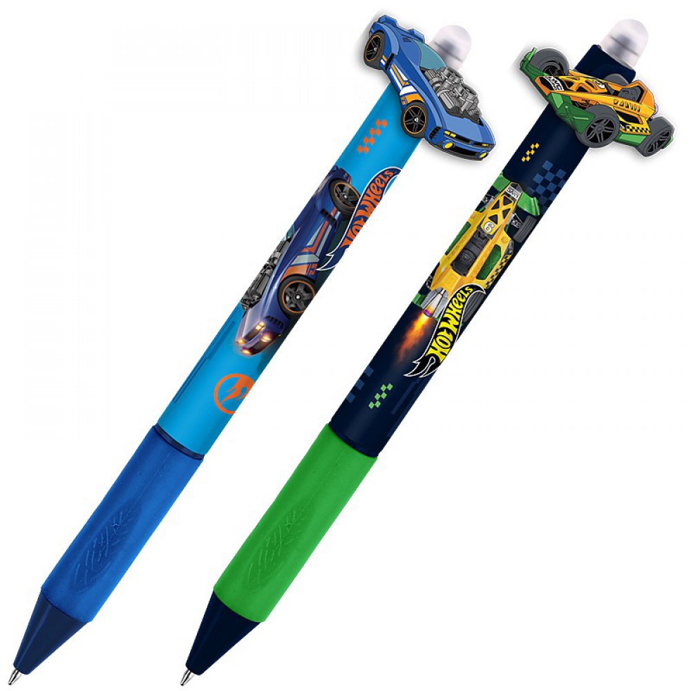 Ручка кулькова автоматична з фігуркою. Гумовий грип. Пишучий вузол - 0,5 мм. Колір чорнила - синій.