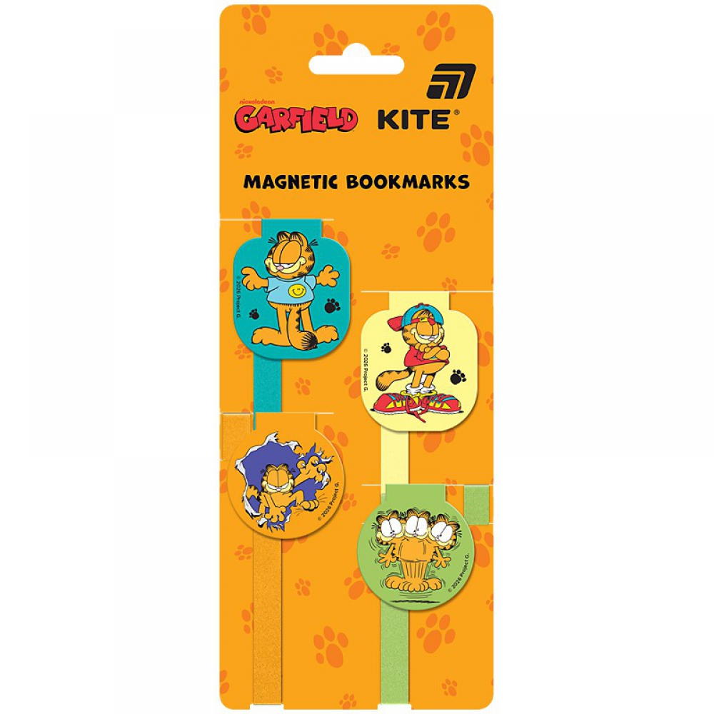 Набір магнітних закладок-лясе Garfield, 4 закладки