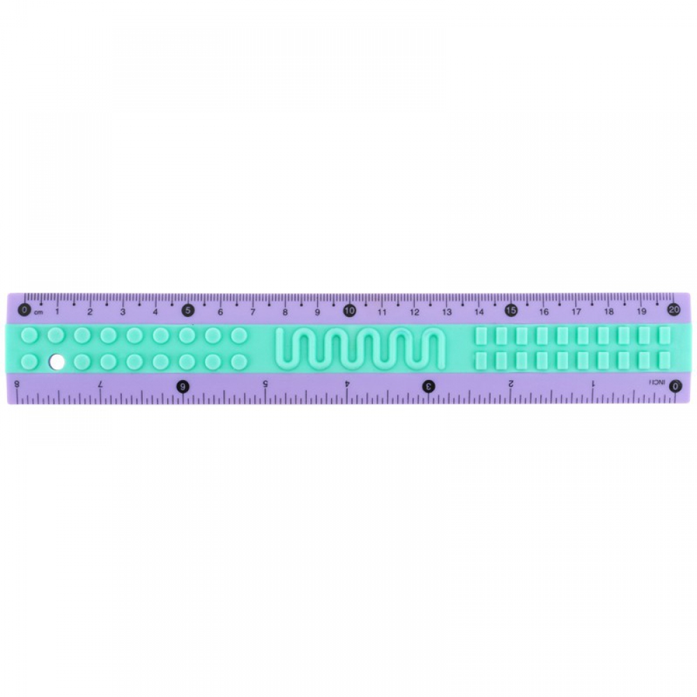 Лінійка пластикова 20см Kite Classic. Індивідуальна картонна упаковка з європідвісом.