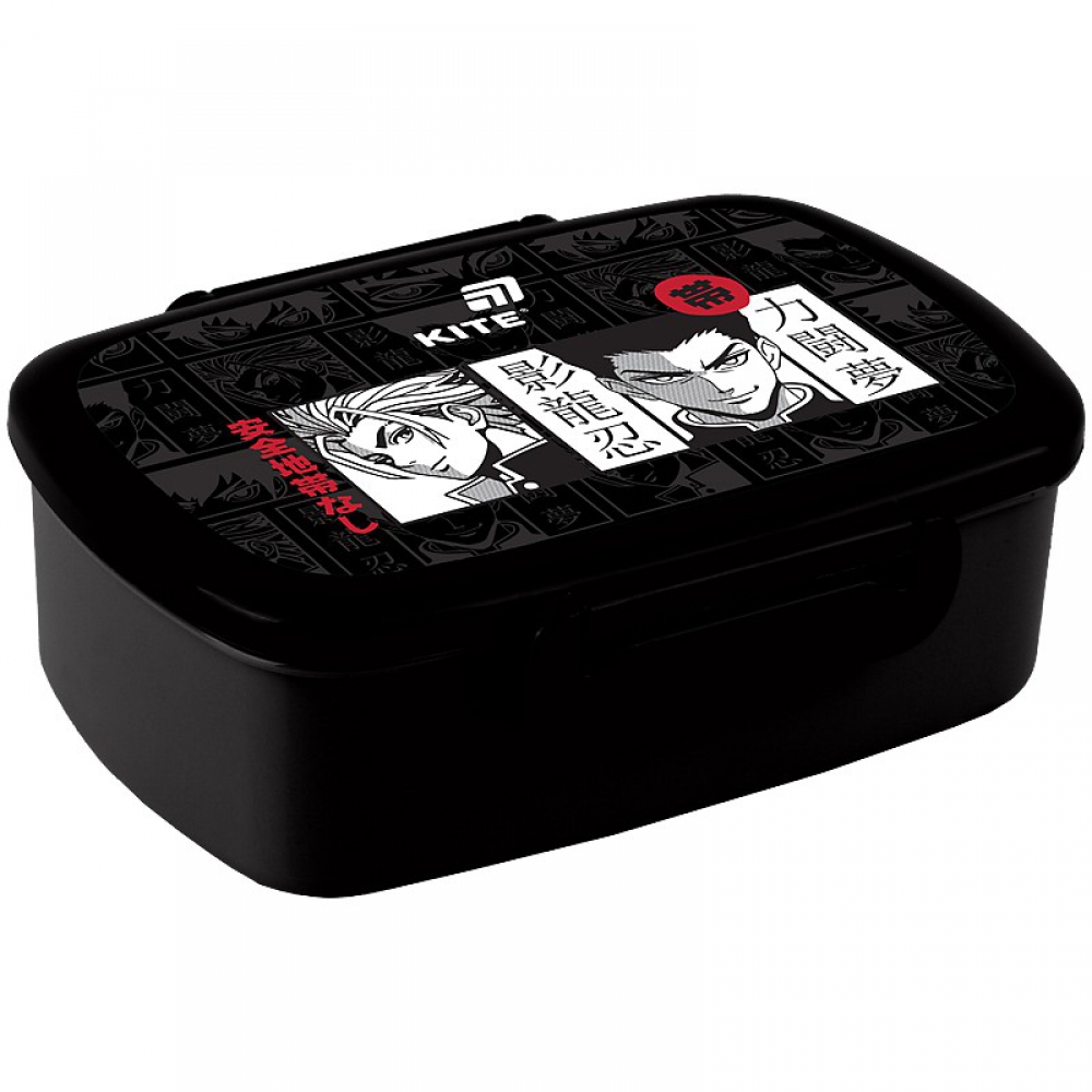 Ланчбокс для їжі. Виготовлений з харчового пластику. Доповнений столовим приладдям та додатковою ємністю. Об'єм 750 мл.