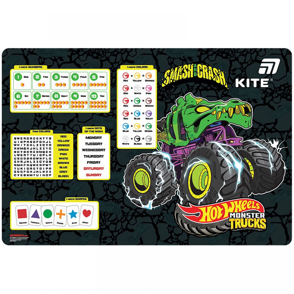 Підкладка настільна, HW-2. Розмір: 42,5х29 см. Матеріал: поліпропілен. Товщина пластика: 500 мкм.