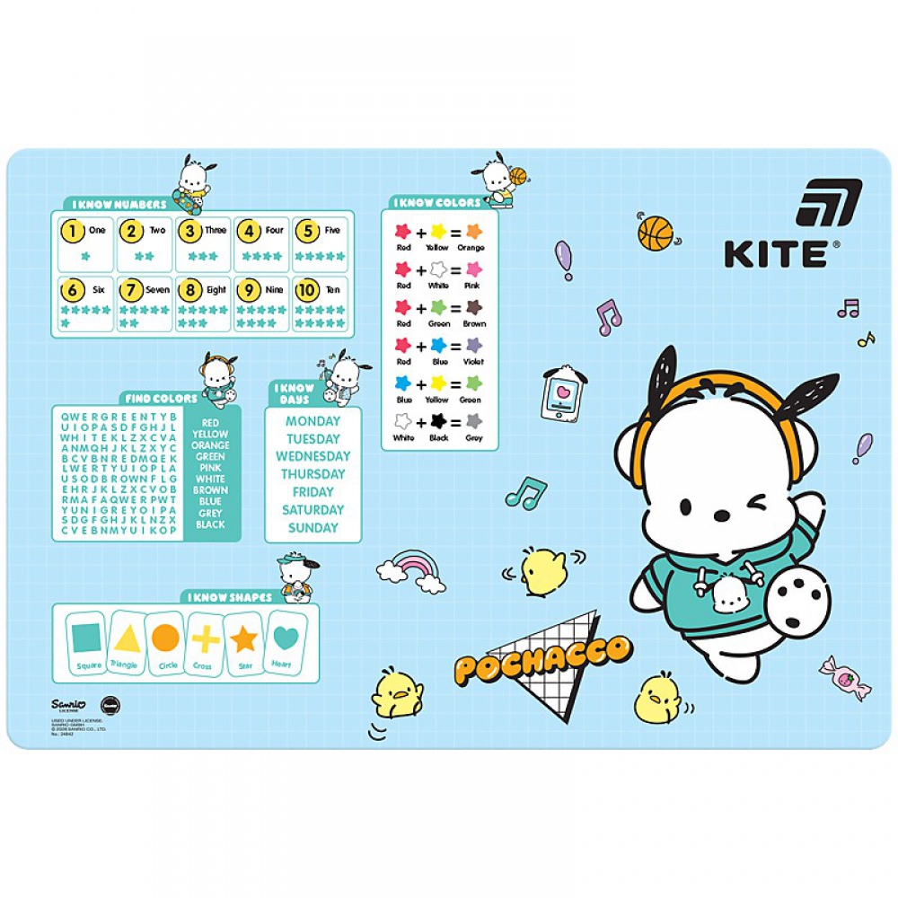 Підкладка настільна, PC. Розмір: 42,5х29 см. Матеріал: поліпропілен. Товщина пластика: 500 мкм.