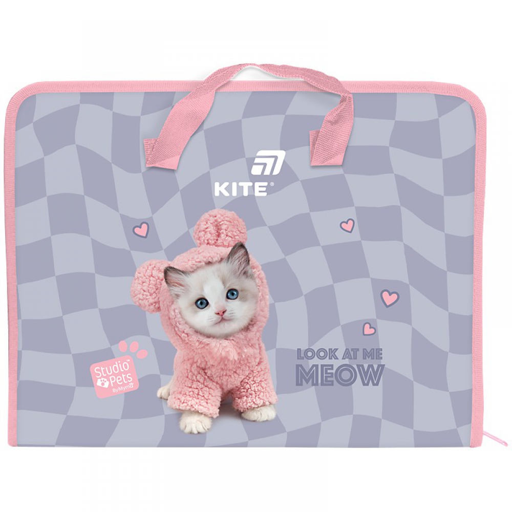 Папка-портфель пластикова, А4. 1 Відділення. Матеріал: поліпропілен. Товщина пластика: 650 мкм. Застібка: блискавка. Тканинна окантовка і ручки.