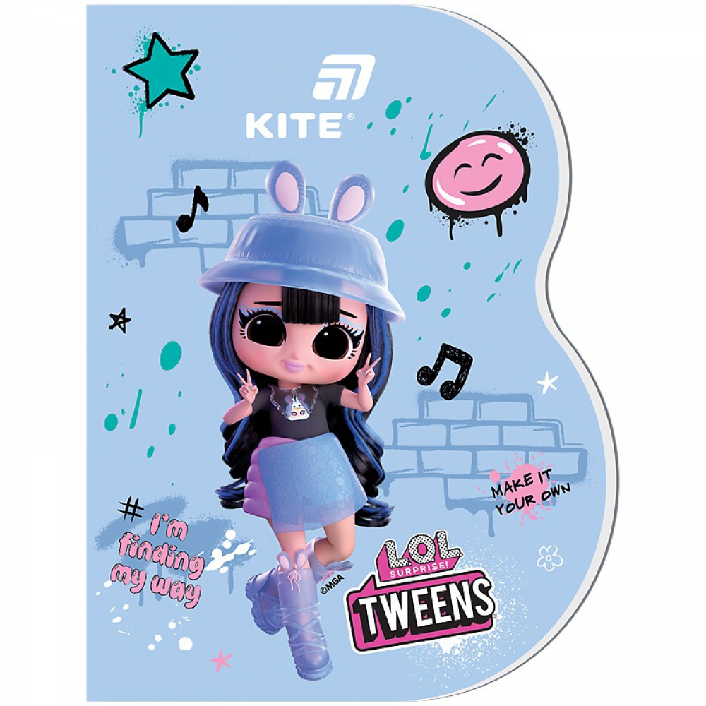 Блокнот клейовий з фігурною вирубкою. Формат А6, 60 аркушів, клітинка