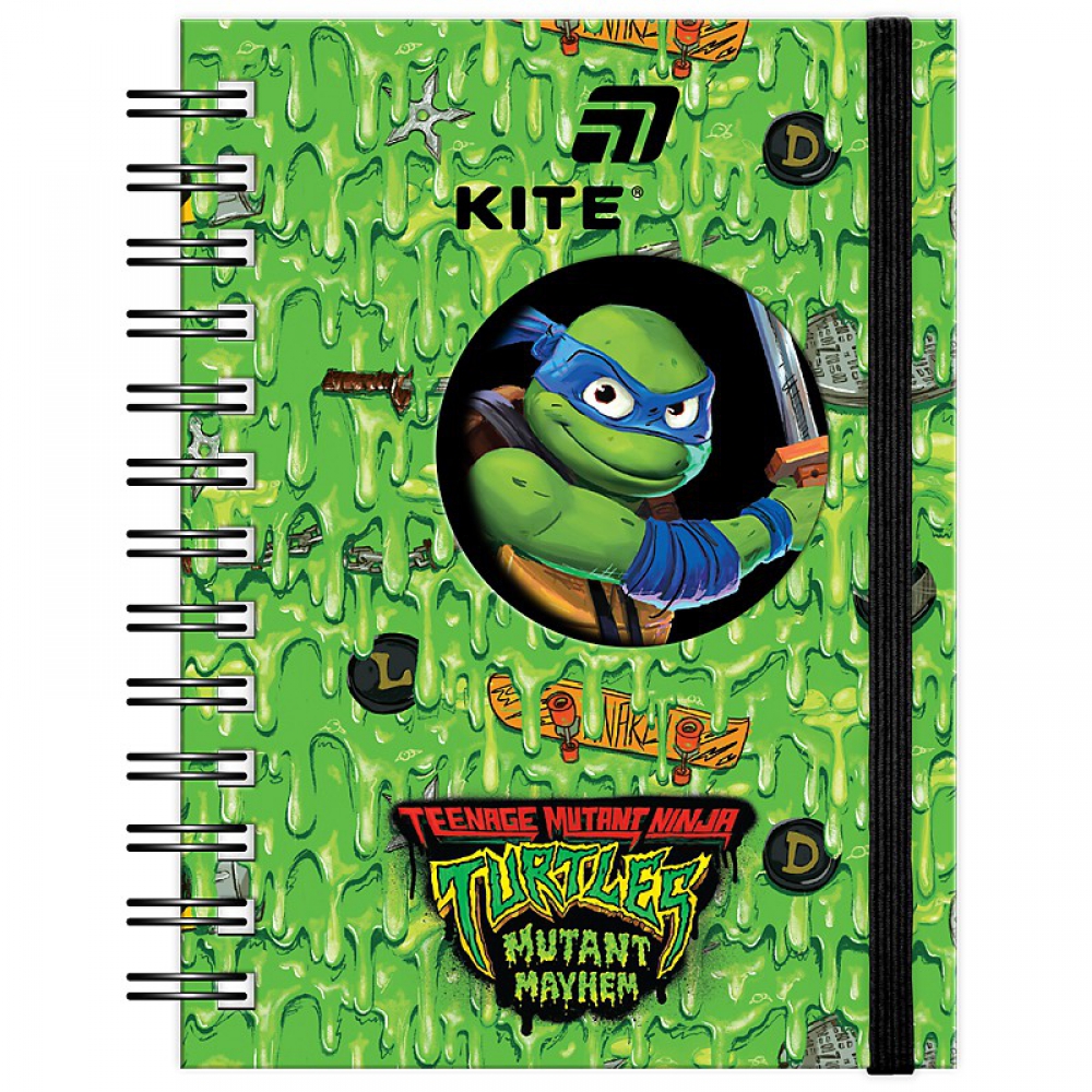 Блокнот на спіралі з фігурною вирубкою на обкладинці. Формат А6, 80 аркушів, клітинка