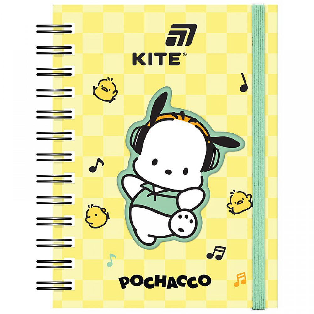 Блокнот на спіралі з фігурною вирубкою на обкладинці. Формат А6, 80 аркушів, клітинка