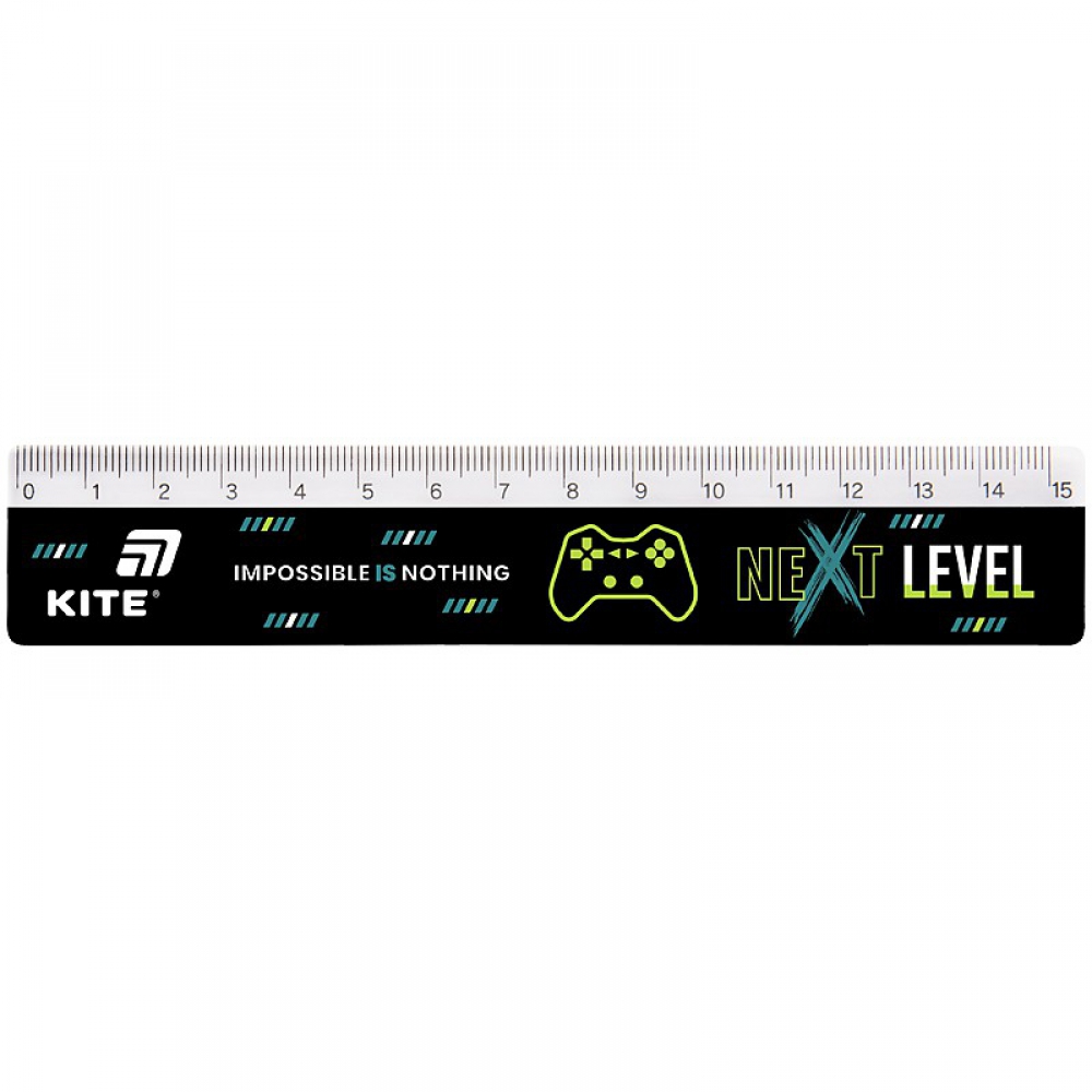 Лінійка пластикова, 15см Next Level. Індивідуальна упаковка з європідвісом.