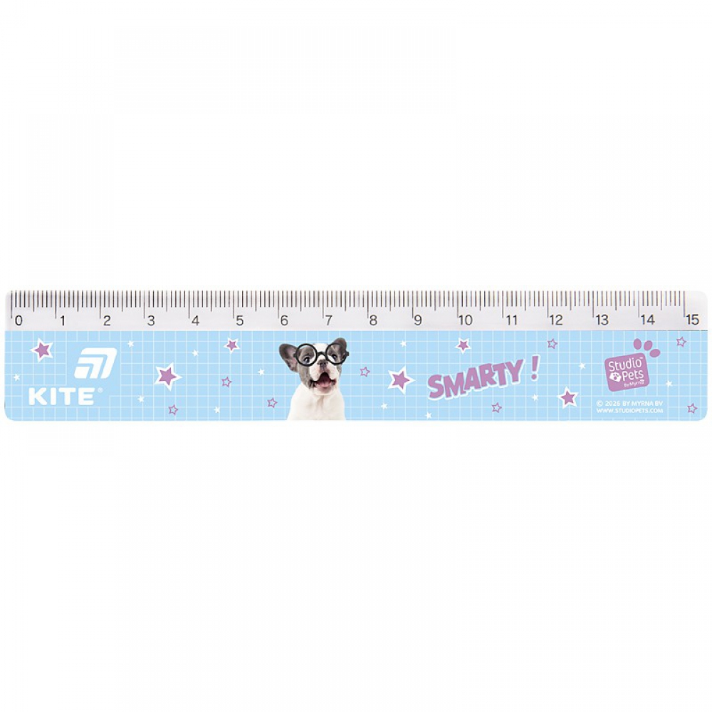 Лінійка пластикова, 15см SP. Індивідуальна упаковка з європідвісом.