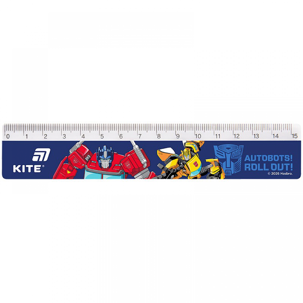 Лінійка пластикова, 15см TF. Індивідуальна упаковка з європідвісом.