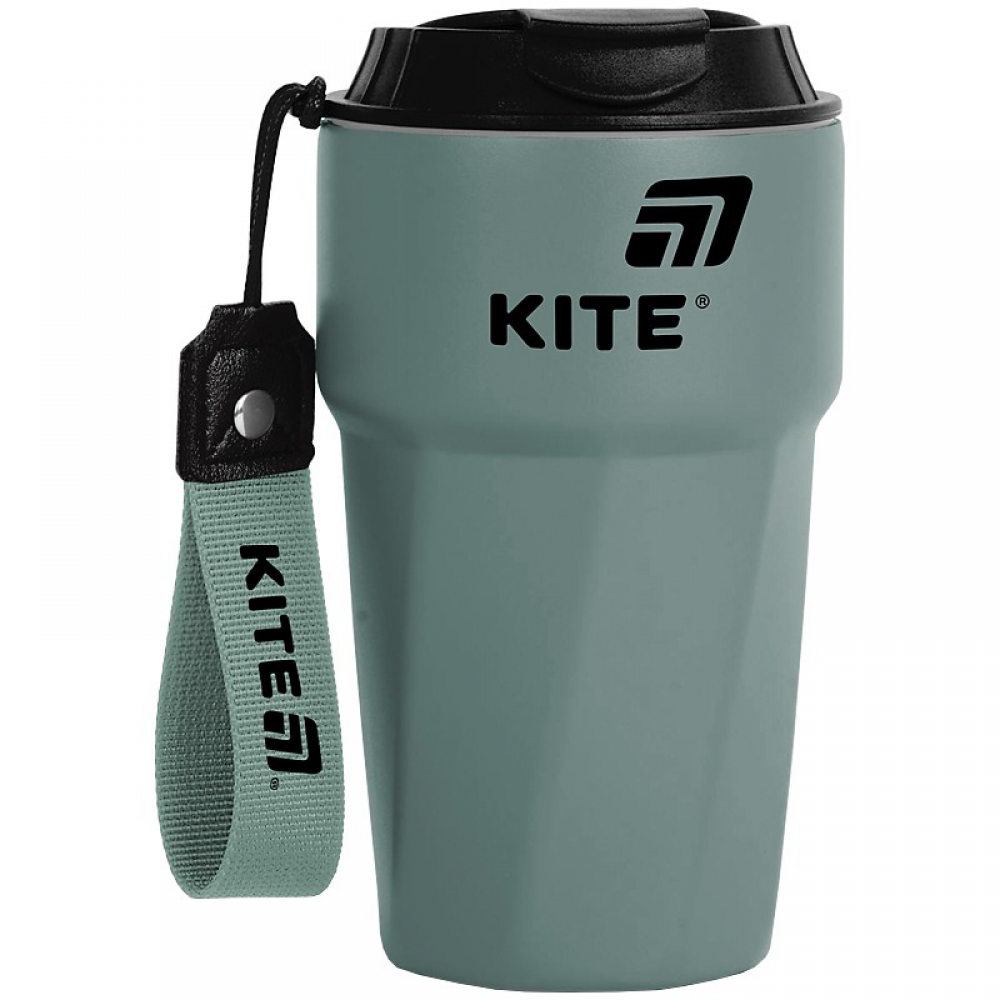 Термокружка 450 мл, зелена. Матеріал: нержавіюча сталь.