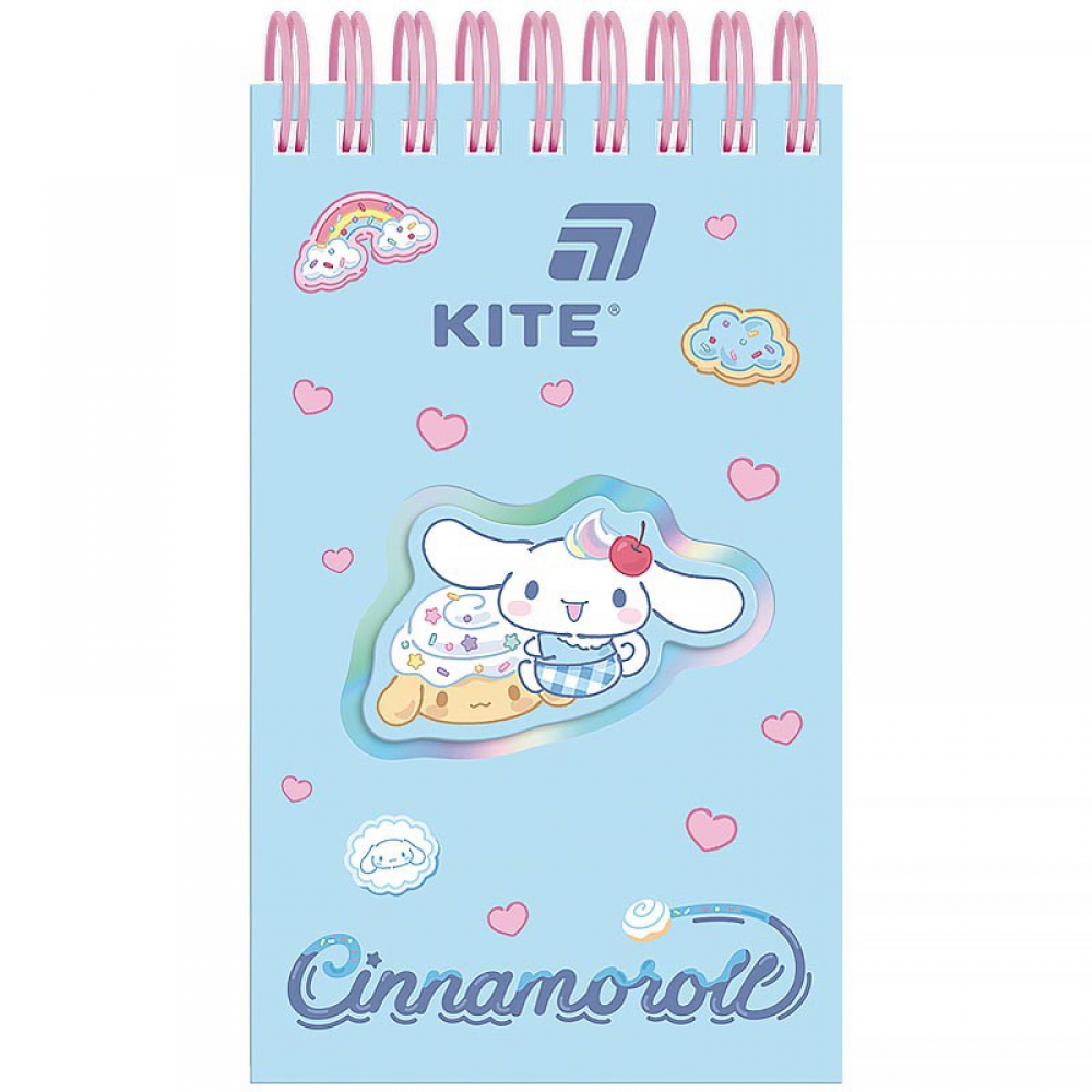 Блокнот на спіралі з фігурною вирубкою на обкладинці. Розмір 80*135 мм, 80 аркушів, лінія