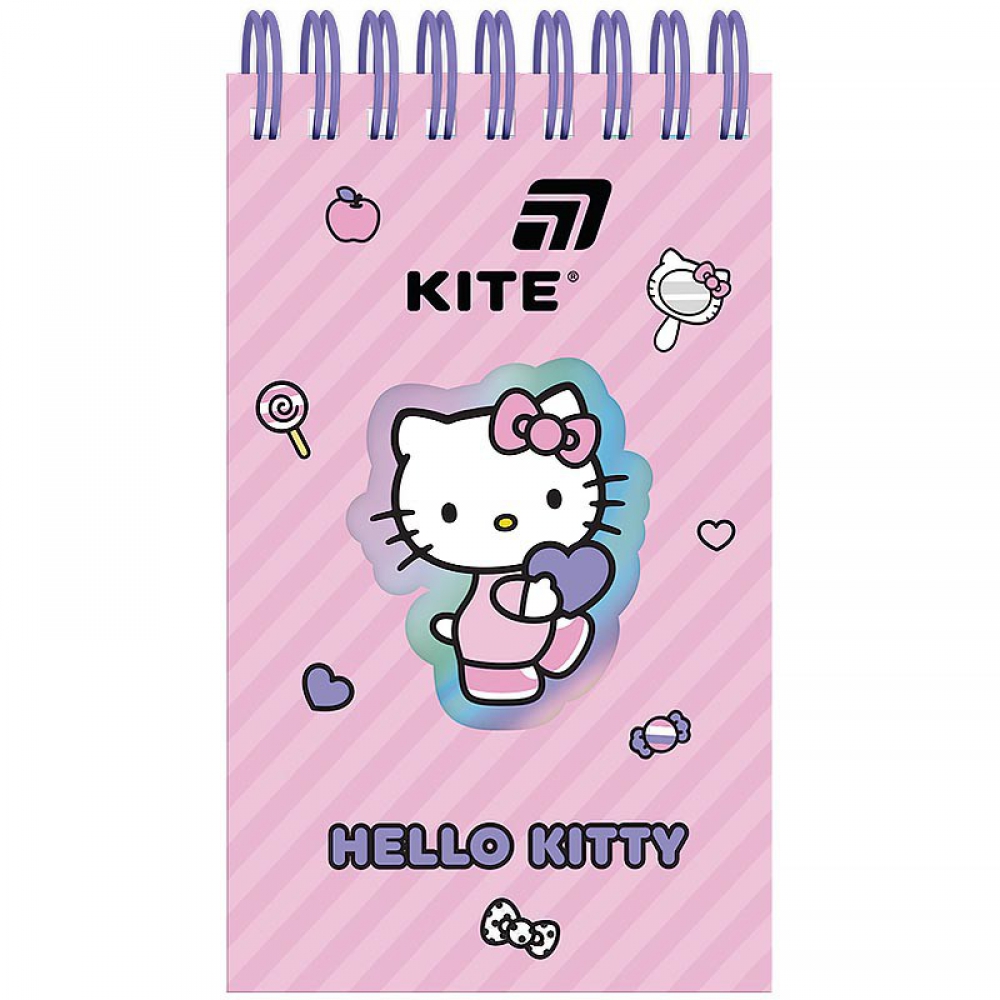 Блокнот на спіралі з фігурною вирубкою на обкладинці. Розмір 80*135 мм, 80 аркушів, лінія