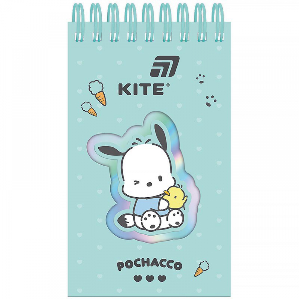 Блокнот на спіралі з фігурною вирубкою на обкладинці. Розмір 80*135 мм, 80 аркушів, лінія