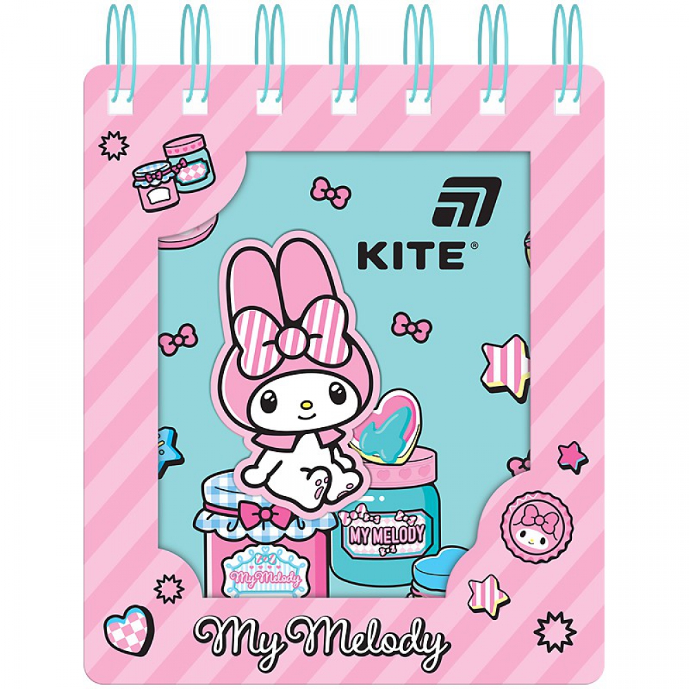 Блокнот на спіралі з фігурною вирубкою на обкладинці. Розмір 105*125 мм, 80 аркушів, клітинка