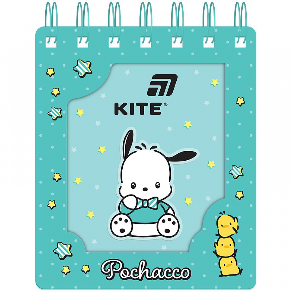 Блокнот на спіралі з фігурною вирубкою на обкладинці. Розмір 105*125 мм, 80 аркушів, клітинка