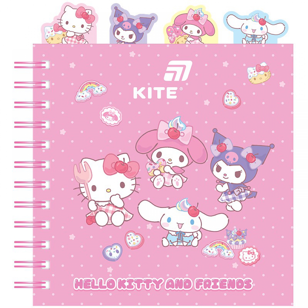 Блокнот з розділювачами на спіралі пластикова обкладинка, 80 арк.,клітинка. Розмір155х166 мм