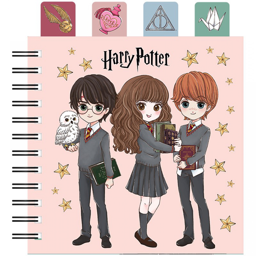 Блокнот з розділювачами на спіралі пластикова обкладинка, 80 арк.,клітинка. Розмір155х166 мм