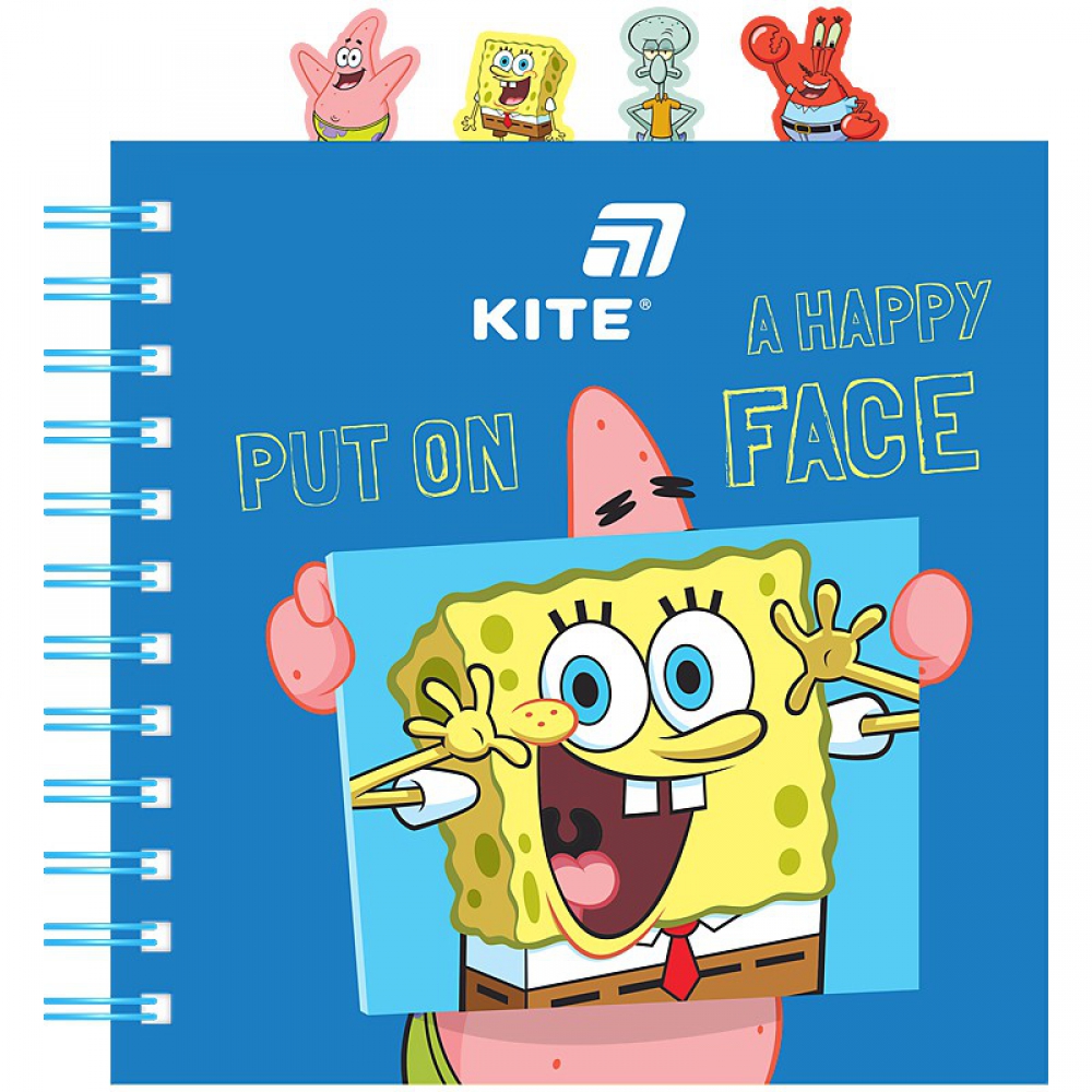 Блокнот з розділювачами на спіралі пластикова обкладинка, 80 арк.,клітинка. Розмір155х166 мм