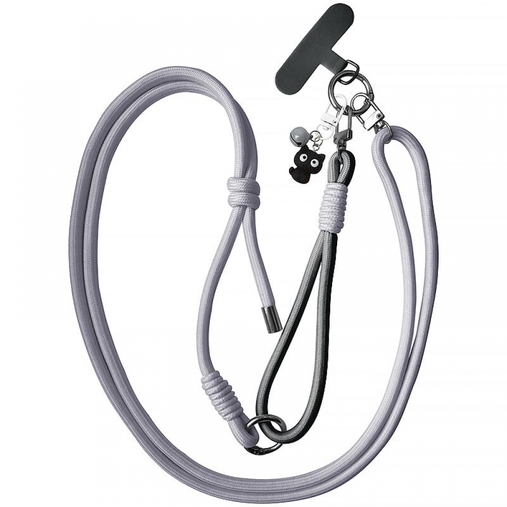 Шнурок-кросбоді K26-3021-3. Металеві карабіни, тримач для шнурка телефона, підвіска