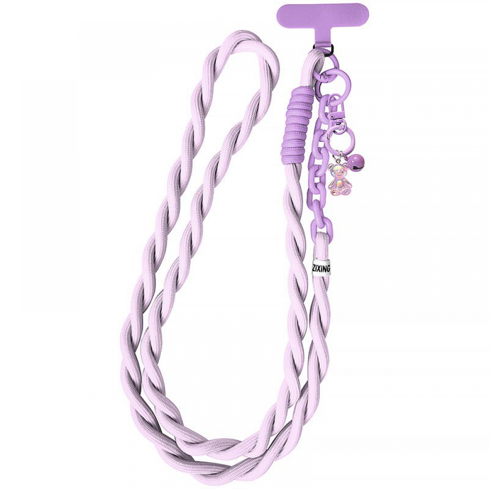 Шнурок-кросбоді K26-3022-2. Металеві карабіни, тримач для шнурка телефона, підвіска