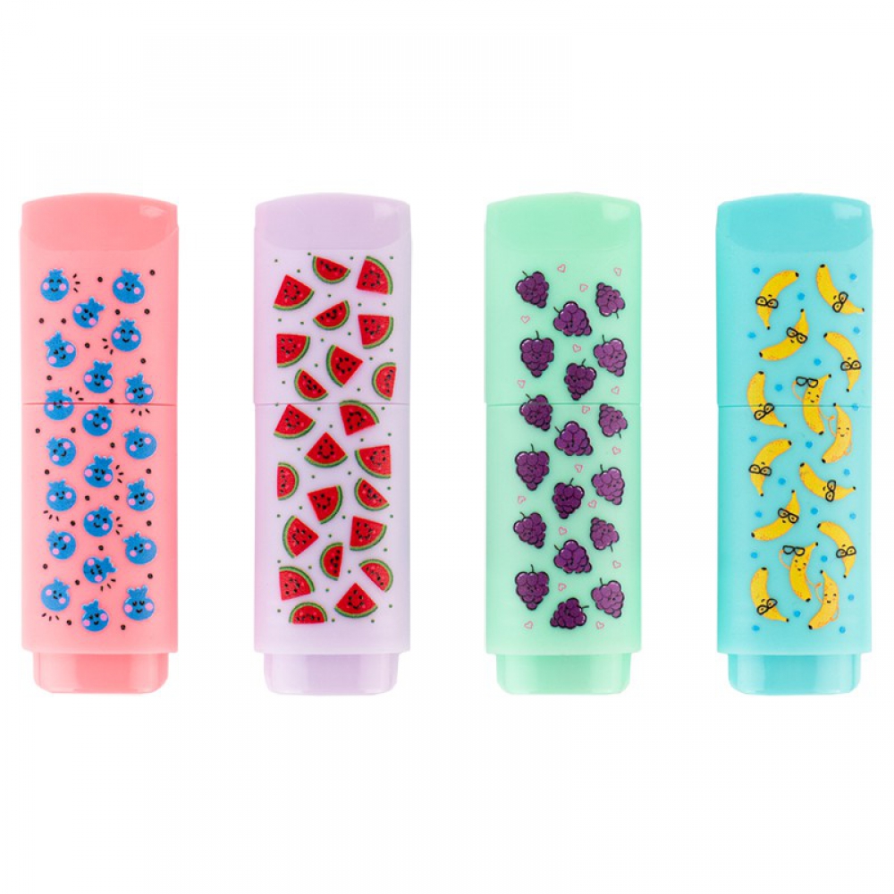 Набір міні текстмаркерів, 4шт. у блістері. Чорнило на водній основі, не токсичне. Клиноподібний пишучий вузол. Ширина лінії 1-5мм.