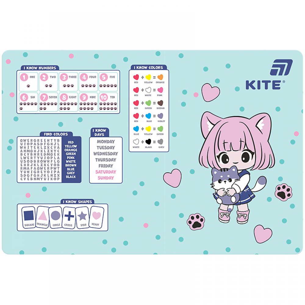 Підкладка настільна, Be Friends. Розмір: 42,5х29 см. Матеріал: поліпропілен. Товщина пластика: 500 мкм.