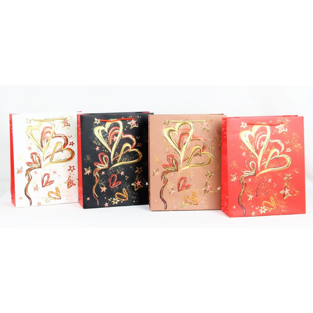 Пакет паперовий подарунковий, М:26х32х10см, тиснення фольгою та конгревне тиснення BM.200074