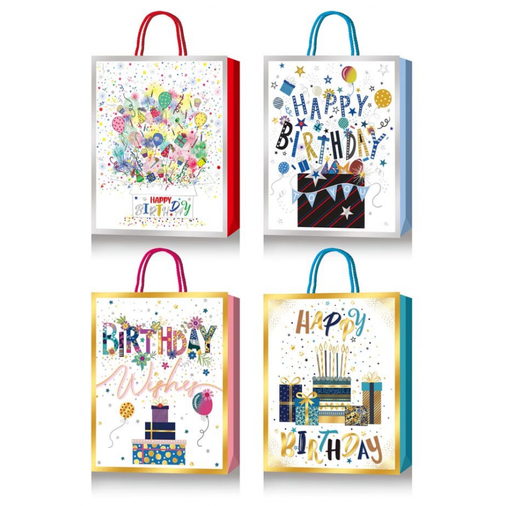 Пакет паперовий подарунковий, М:26х32х10см, тиснення фольгою BM.200029