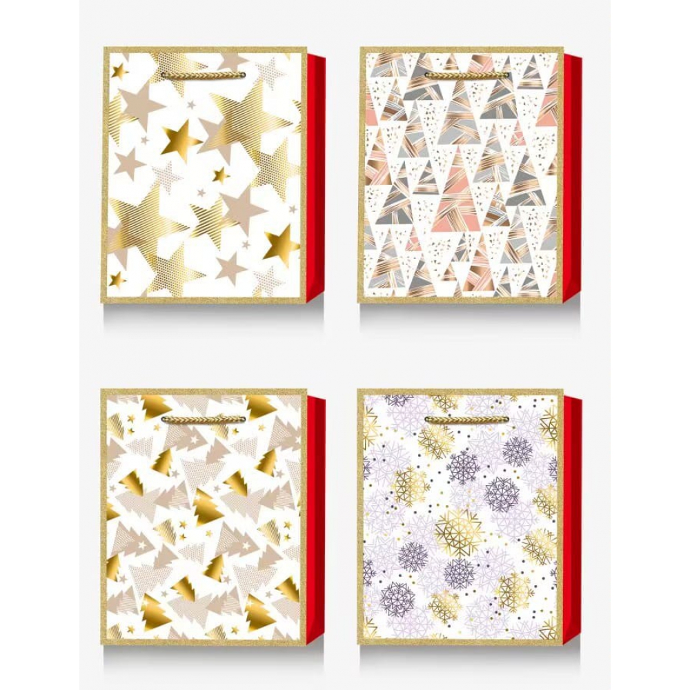 Пакет паперовий подарунковий, М:26х32х10см, тиснення фольгою BM.2000119