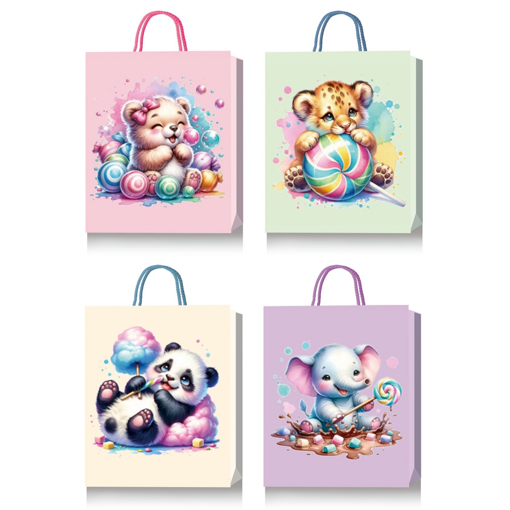 Пакет паперовий подарунковий, М:26х32х10см, тиснення фольгою BM.20003