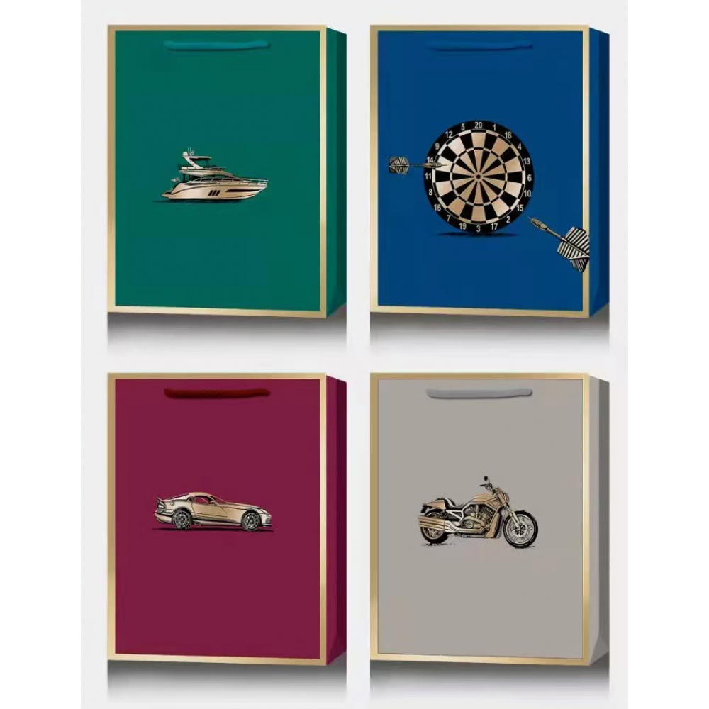 Пакет паперовий подарунковий, М:26х32х10см, тиснення фольгою BM.200065