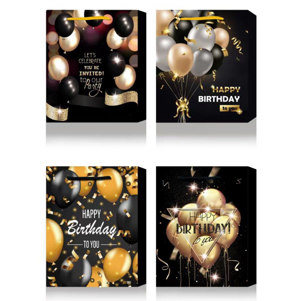 Пакет паперовий подарунковий, М:26х32х10см, тиснення фольгою BM.200061