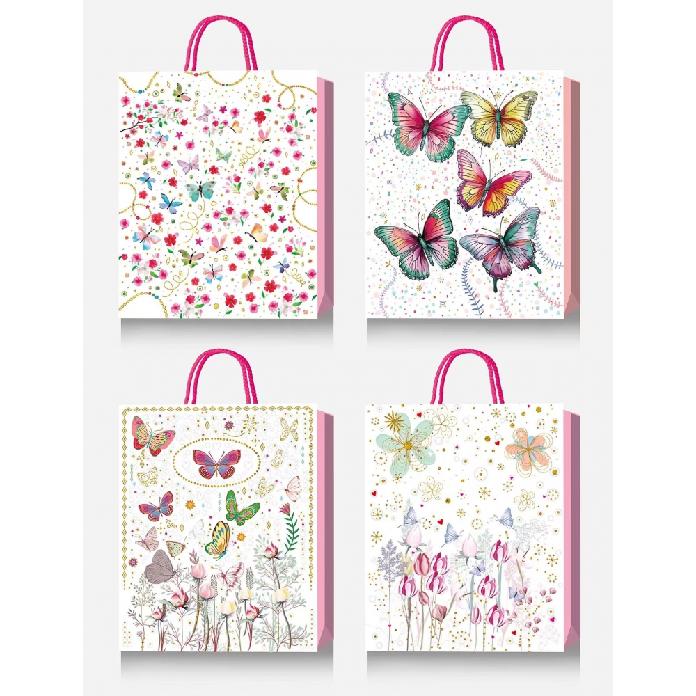 Пакет паперовий подарунковий, М:26х32х10см, тиснення фольгою BM.20008